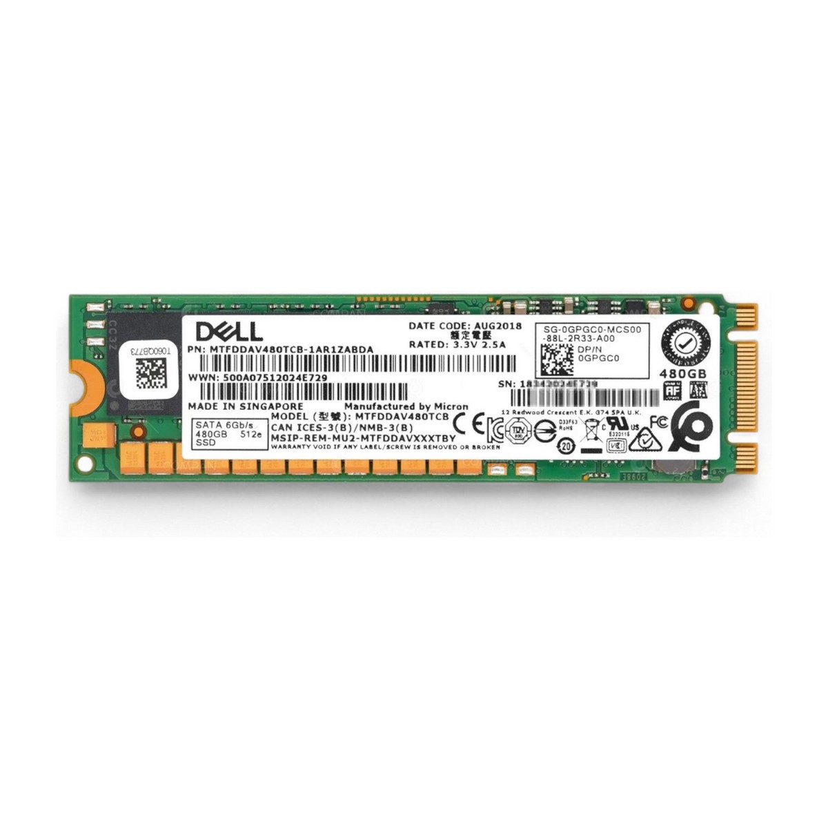 Dell 480GB M.2 SATA Enterprise SSD for Servers